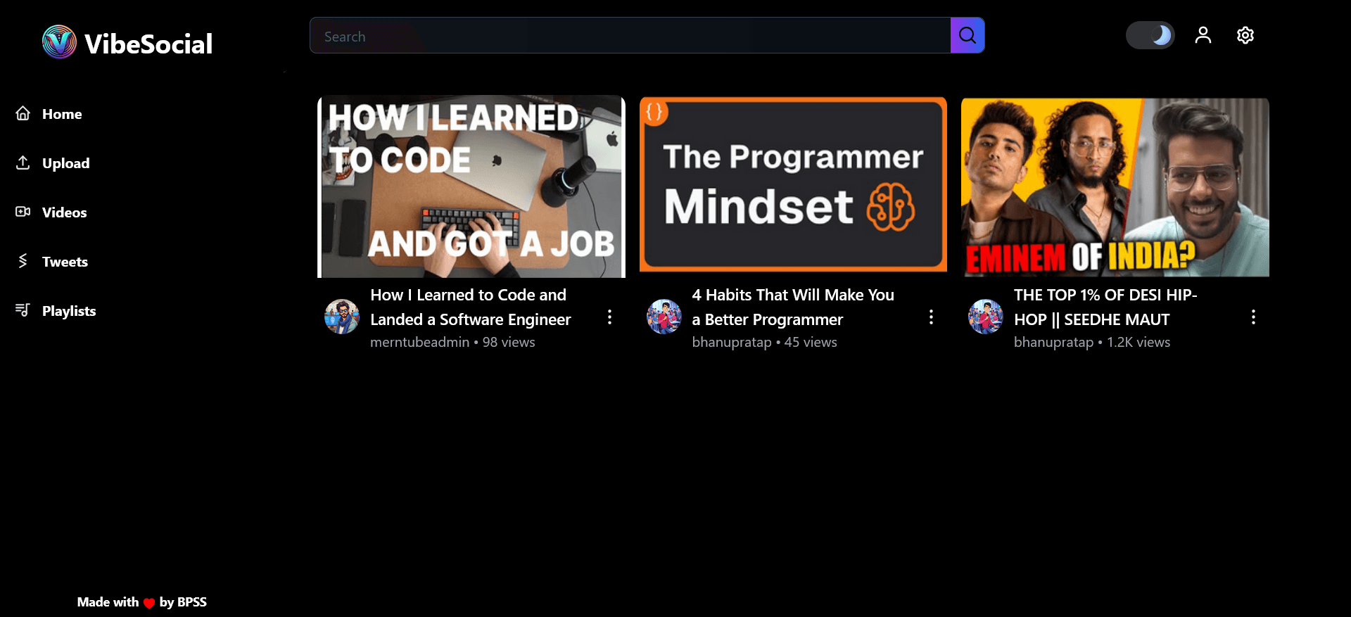 Vibe Social - Video & Tweet Sharing